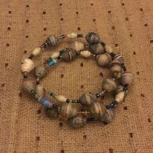 Wrap-around paper bead bracelet